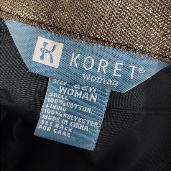 KORET! LUXE MIDNIGHT GOLD METALLIC BUTTON FRONT NEHRU JACKET, BLAZER! SZ 22W - Picture 9 of 11